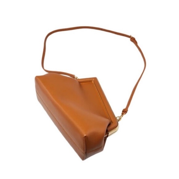 FENDI First Midi Nappa Leather Clutch Brown Camel Gold Hardware - Picture 5 of 12